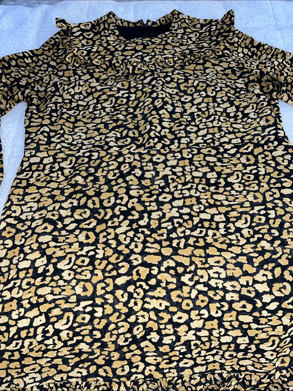Who What Wear Black and Gold Leopard Midi Dress